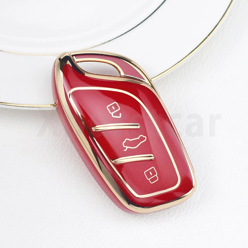 الذهب حافة بولي TPU سيارة قذيفة فوب ل Roewe RX5 I6 I5 RX3 RX8 ERX5 MG5 Saic MG ZS EV MG6 EZS HS EHS 2019 2020 غطاء حافظة مفتاح بعيد