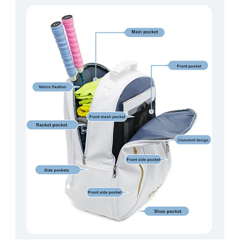 여성용 대형 배드민턴 포장, 체육관 신발 배낭, 주말 여행, 남성 피트니스 의류, 남성 스포츠 백팩