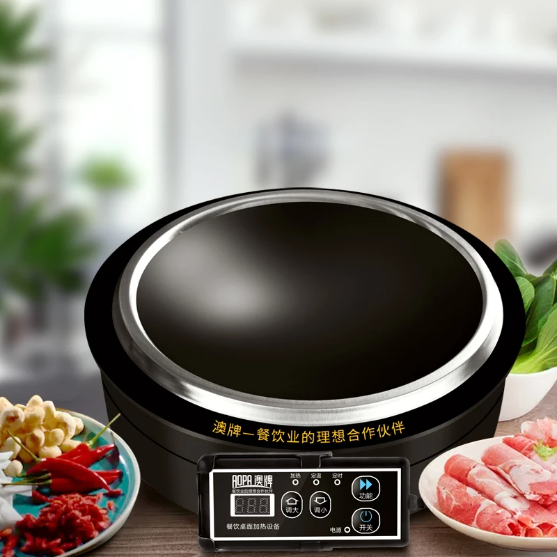 Foshan Supplier Concave Commercial Induction Wok Cooker For Restaurants Kitchen and Buffet Warmer Function