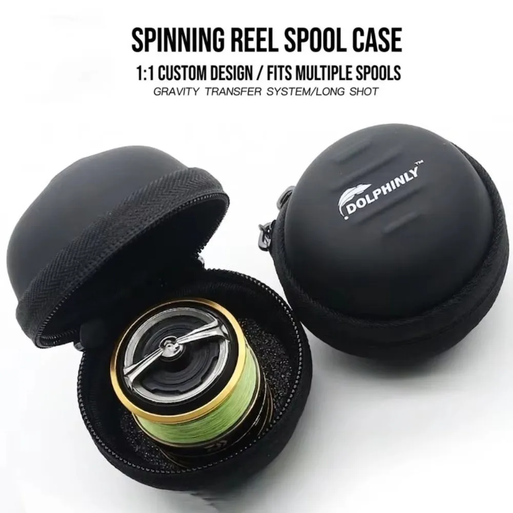 Round Shape Fishing Spool Case Shockproof Protective Design EVA Spool Case EVA Material Hard Shell Spool Storage Bag