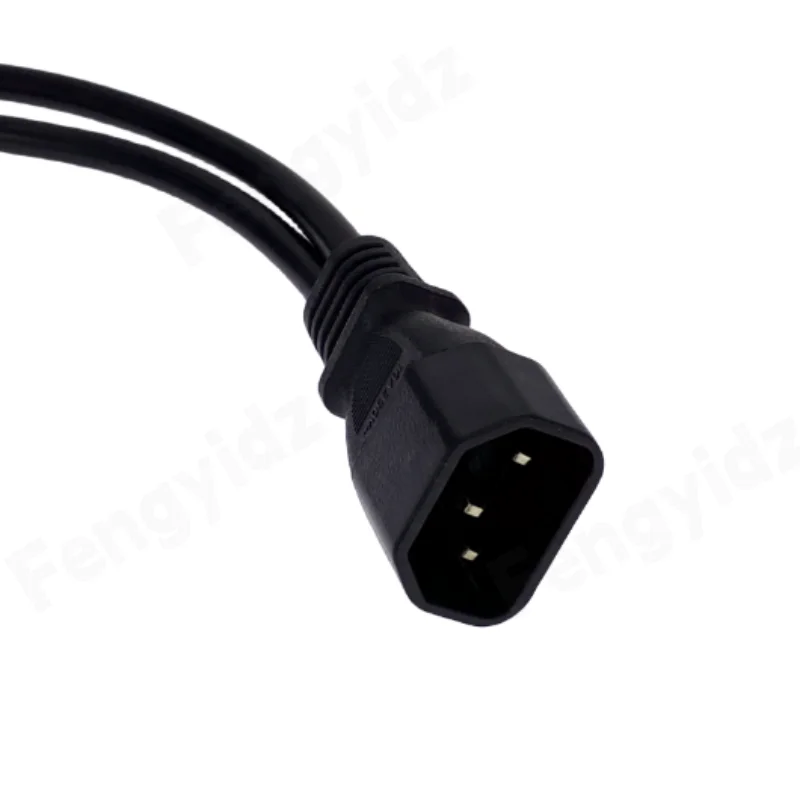 Wholesale 1pcs Single C14 to Dual C13 5-13R Short Power Y Type Splitter Adapter Cable Cord 30cm