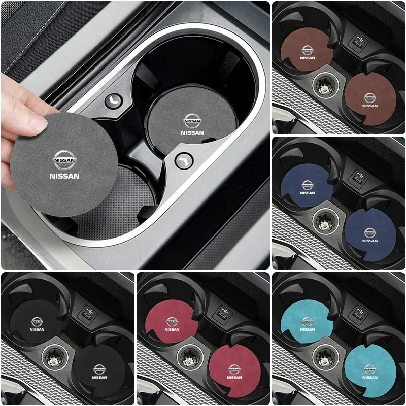 1/2Pcs Hot sale Car Coasters Cup Holder Mats Anti-Slip Cup Pad Accessories For Nissan Nismo GTR Tiida Sylphy Teana Trail T30 T32