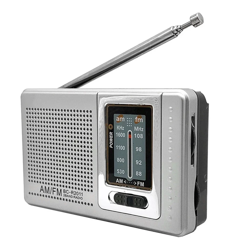 Mini AM/FM Radio HiFi Portable Elder Radio Telescopic Antenna Battery Powered Pocket Pointer Radio 3.5mm Jack Built-in Speaker