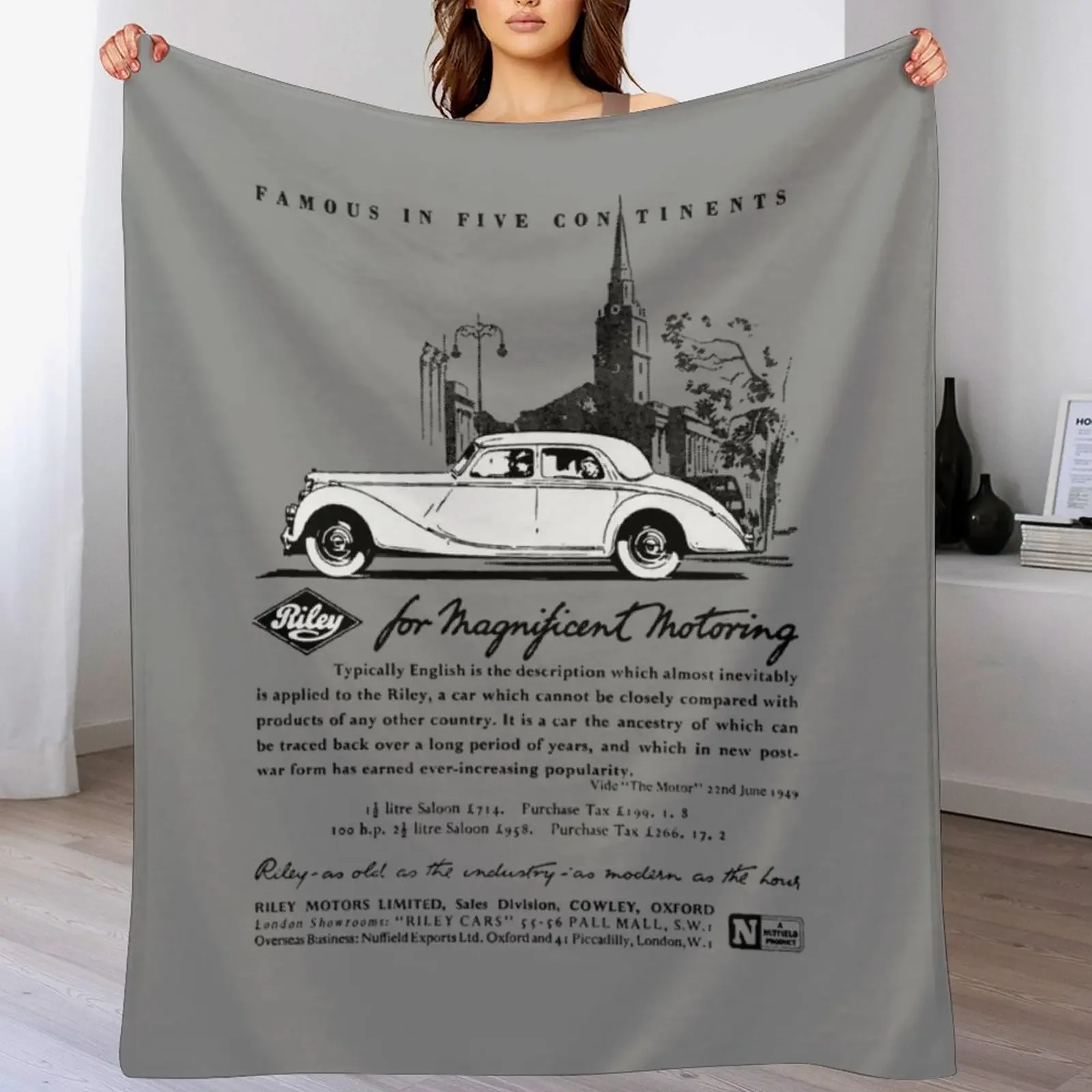 RILEY 1 1/2 LITRE Throw Blanket Multi Purpose Soft Warm Blanket for Home Travel