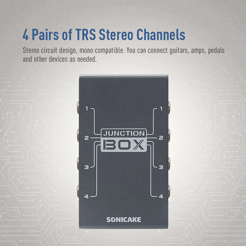 SONICAKE Junction Box TRS Stereo 4 channels Organization LINE Guitar Bass Effects Pedal Control System QCS-02