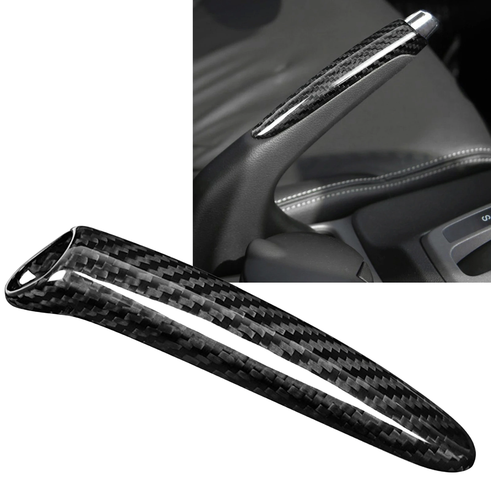 

For Honda Civic 2006 2007 2008 2009 2010 2011 Carbon Fiber Interior Parking Hand Brake Lever Handbrake Shell Cover Trim