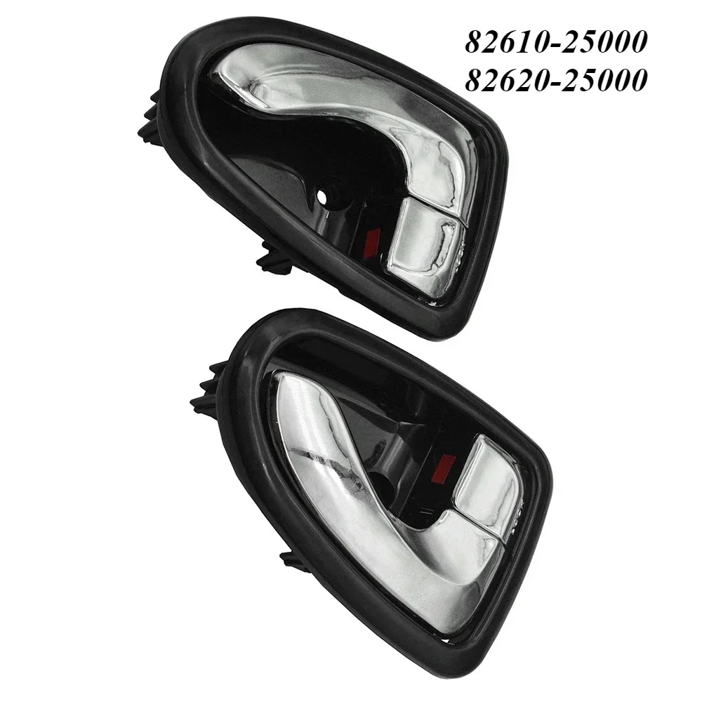 

1Pair Car Interior Door Handles Front Rear Left Right Side Black Chrome For Hyundai Accent 2000-2006 82610-25000 82620-25000