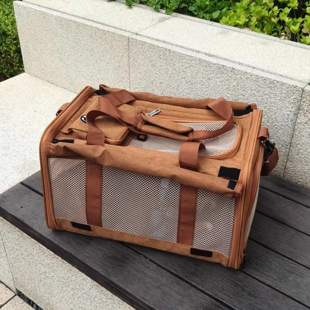 

Carrier for Cats Breathable and Portable Cat Transporter Foldable Cats Backpack Adjustable Pet Carriers and Travel Supplies