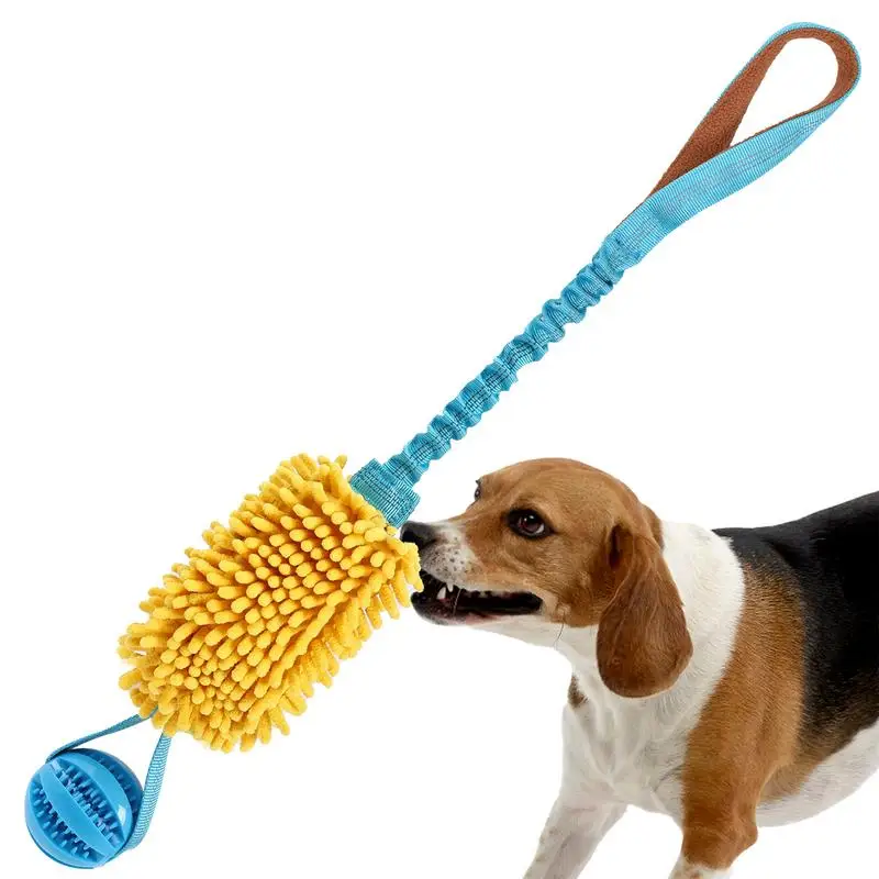 Dog Tug Toy Fun Squeaky Dog Chew Toys Pet Supplies Puppy Rope Toy With Elastic Drawstring Interactive Puppy Teething Toy For