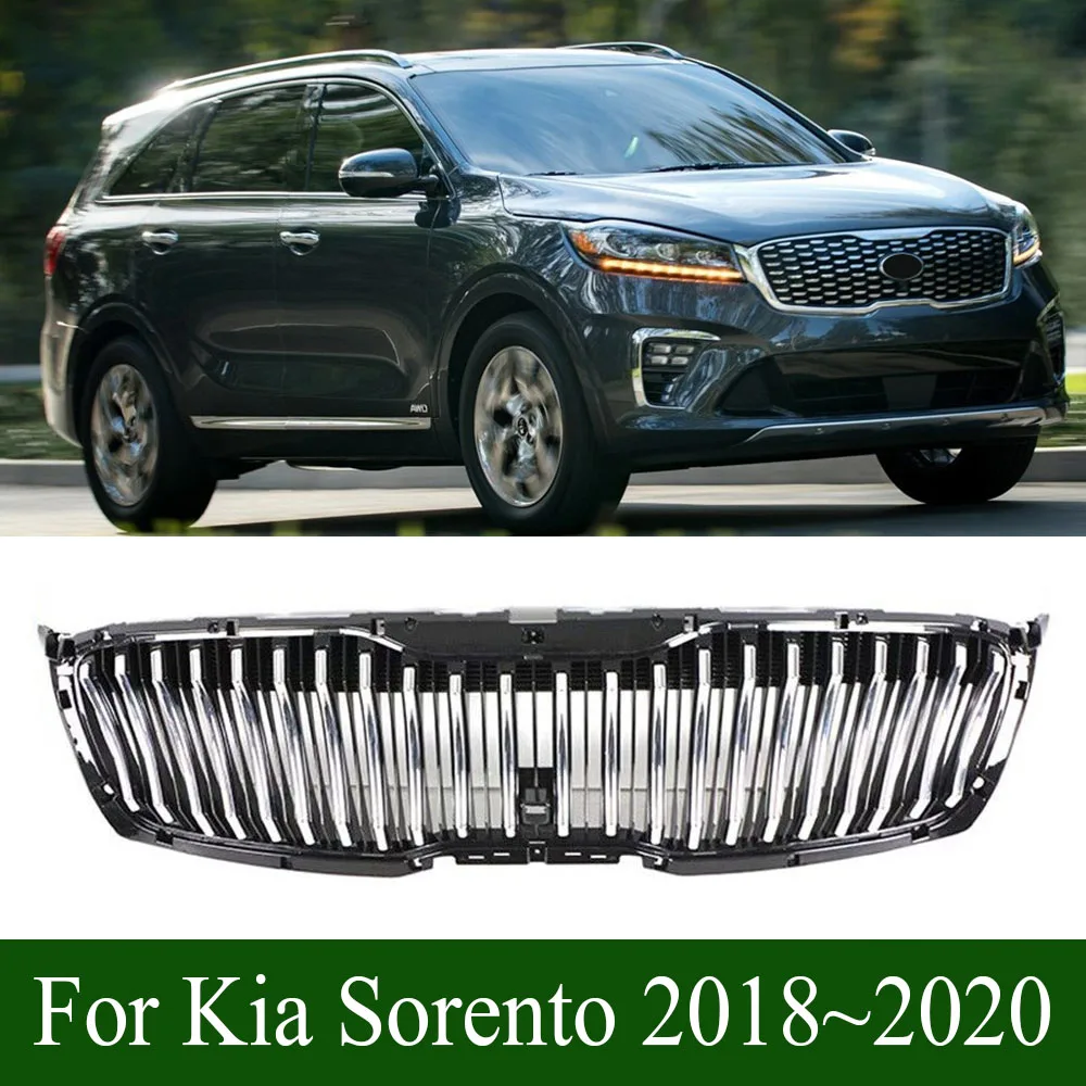 ABS Radiator Grille Frame Trim Car Styling High Quality Refit Front Grille Racing Grill Tuning For Kia Sorento 2018~2020