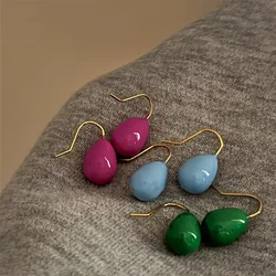 Trendy Chunky Waterdrop Earrings for Women Girls Colorful Glossy Thick Teardrop Stud Earring Lightweight Party Ear Jewelry Gifts