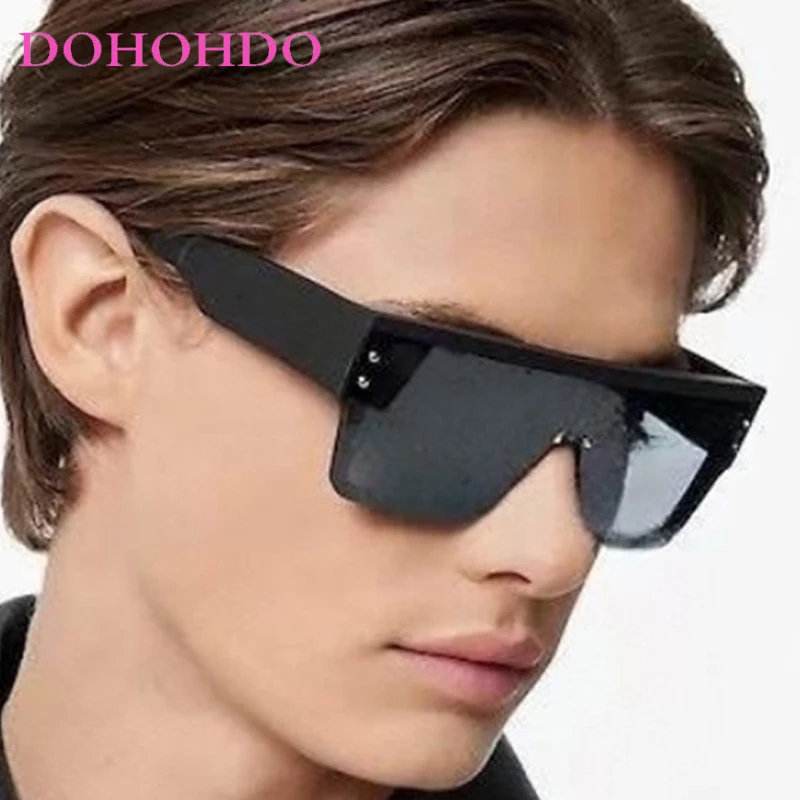 

Retro Big Frame Women Sunglasses Square Rivets UV400 Cool Men Sunglasses One Piece Outdoor Sports Designer Women Men Sunglasses