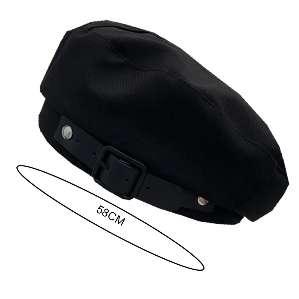 Korean Spring and Autumn Beret Women's Metal Buckle Beret British Retro Painter's Hat Elegant Accessory