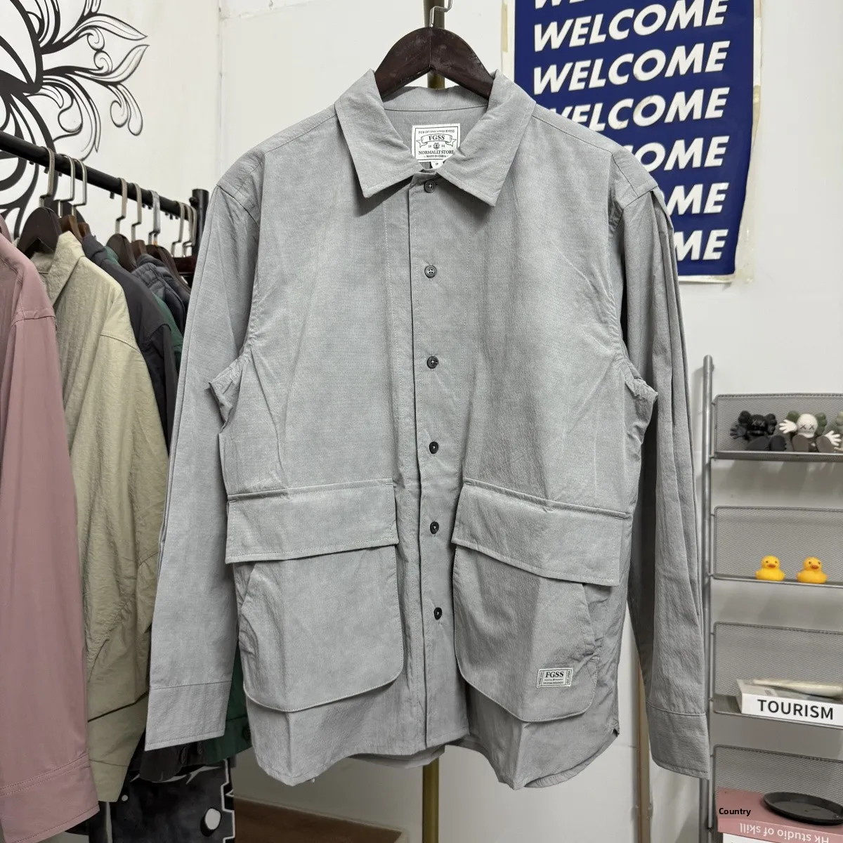

Американское ретро High Street Bubble Cloth, повседневное свободное длинное пальто со специальным крашением, мужское модное пальто с круглым подолом
