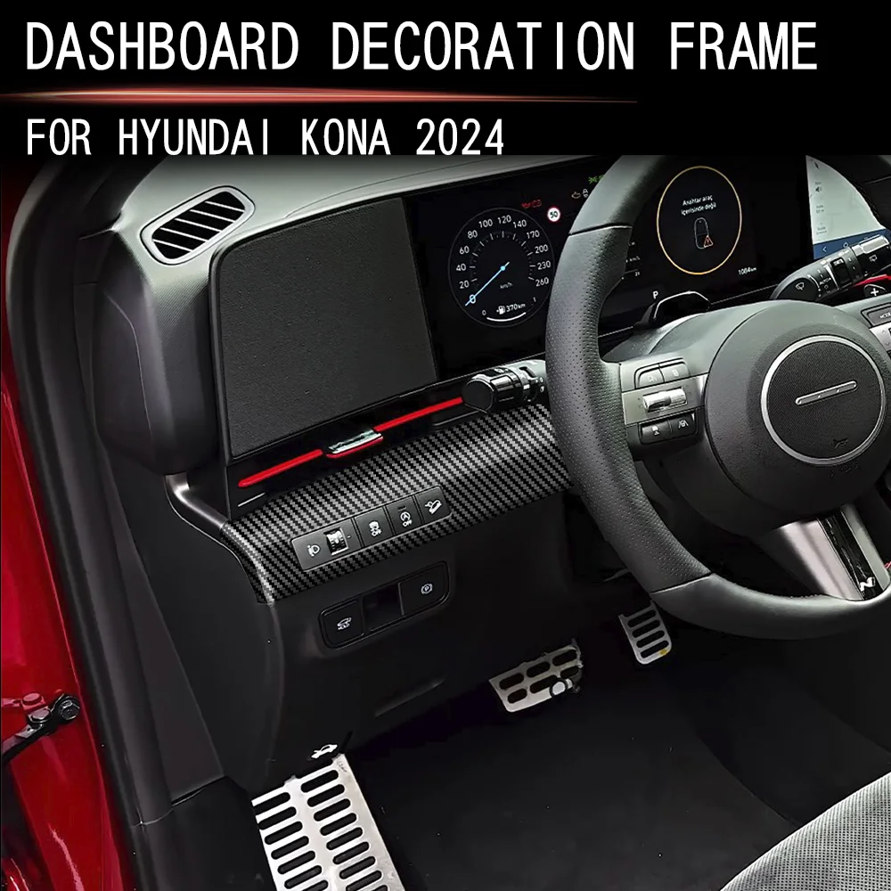 For Hyundai KONA 2024 2025 ABS Headlight Switch Button Cover Trim Dashboard Control Panel Sticker Decoration Accessories