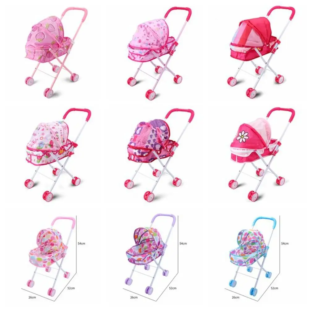 Kunststoff + Metall Puppen Kinderwagen Eisen Stützrahmen Rollenspiel Kinder Haus Zubehör Spiel spielen Rollenspiel Spielzeug für Kleinkinder Kleinkinder