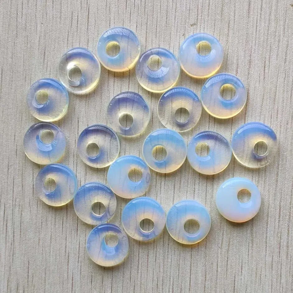 Gogo Donut charms natural  stone mix  pendants beads 18mm for earrings necklaces jewelry making Wholesale 12pcs fast shipping