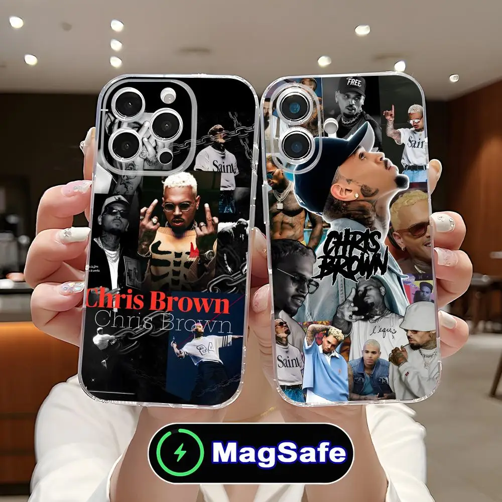 

Чехол для мобильного телефона Chris Brown для iPhone 17, 16, 15, 14, 13, 12, 11 Air Pro Max Plus Mini Magsafe, прозрачный красочный чехол, красивая роскошь