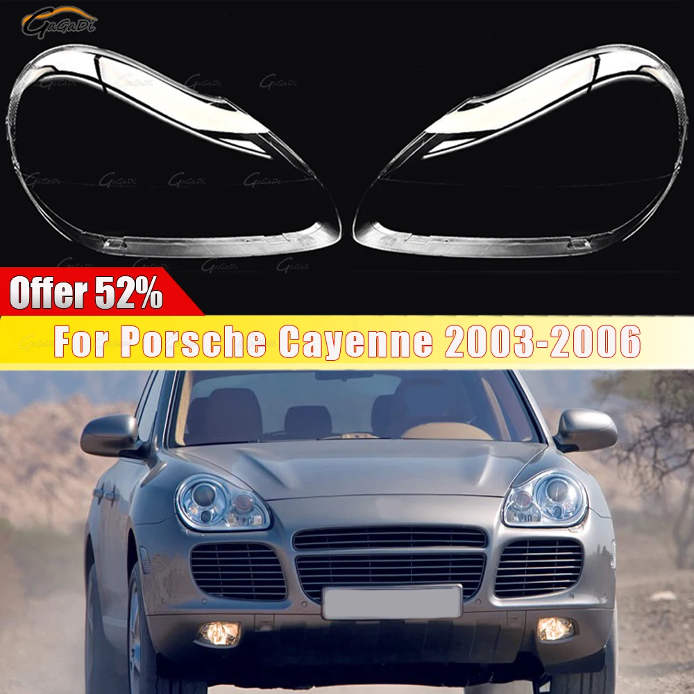 

For Porsche Cayenne 2003-2006 Replacement Lampshade Car Headlight Transparent Lens Front Headlamp Cover Shell Head Lamp Housing