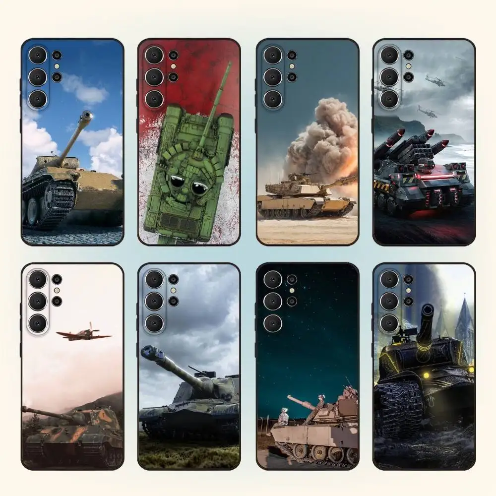 

Tanks-s Phone Case For Samsung S25,24,23,22,30,21,10,9,Ultra,Plus,Lite,FE Soft Black Case