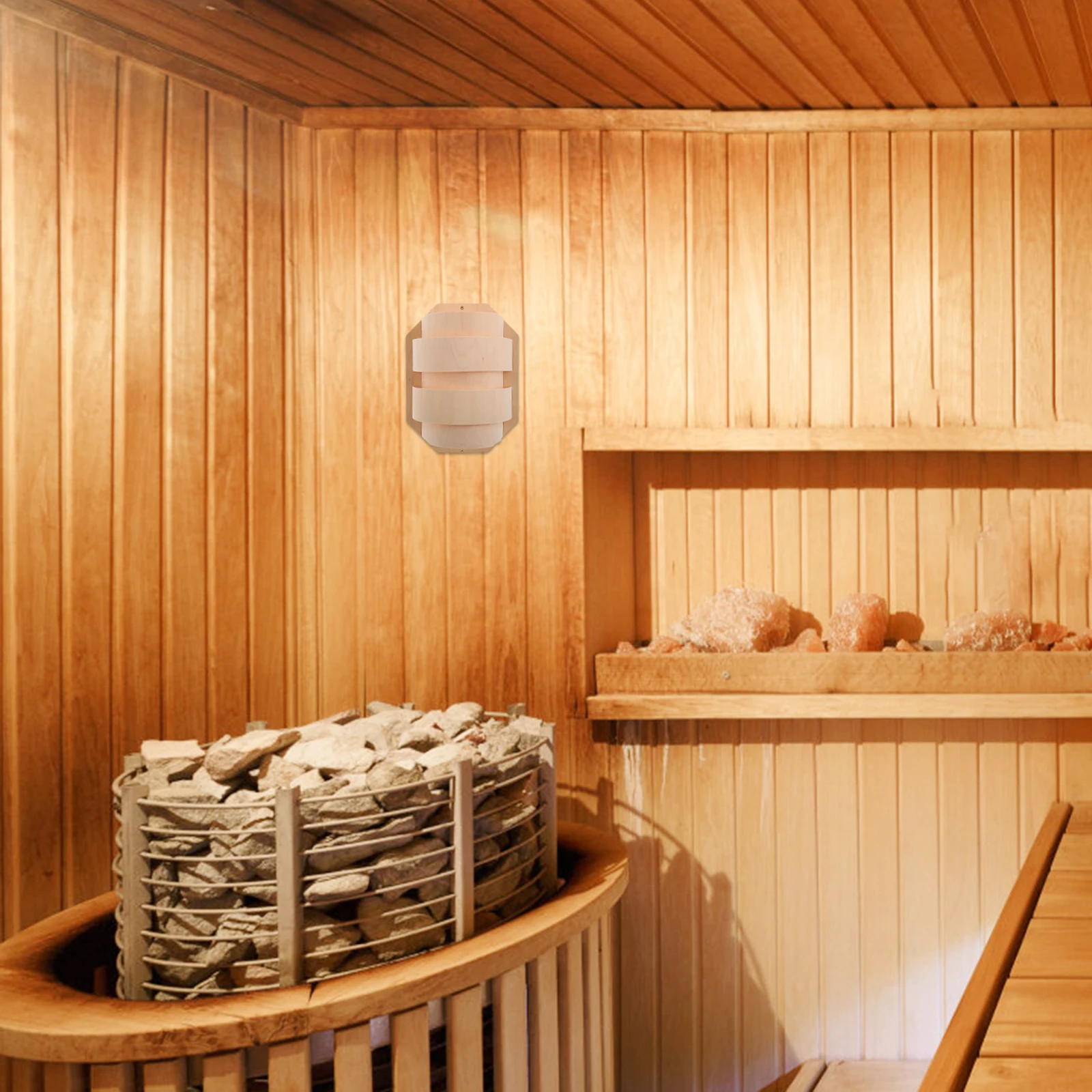 

Sauna Lamp Shade Light Cover Decorative Wooden Replacement Steam Room Fixture Protector Easy Clean Soft Lighting Effect