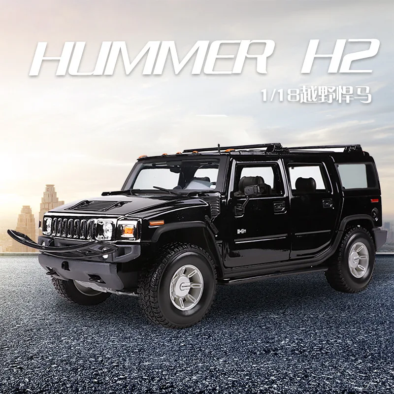 Hummer H2 Model SUV Off-road Vehicle Model Maisto 1:18 Can Open Doors in Many Places Alloy Car Model Metal Car Collection Gifts.