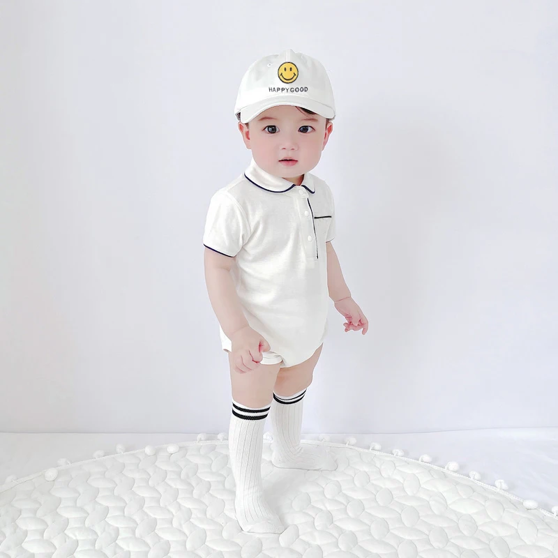 Baby bag summer short-sleeved baby summer clothing outing clothing baby jumpsuit trendy gentleman dress triangle harem