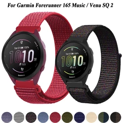 22/20mm Watch Strap For Garmin Forerunner 165 645 245 Music 965 265 Band Loop Nylon Bracelet For Venu SQ 2/Venu 2 Plus Wristband