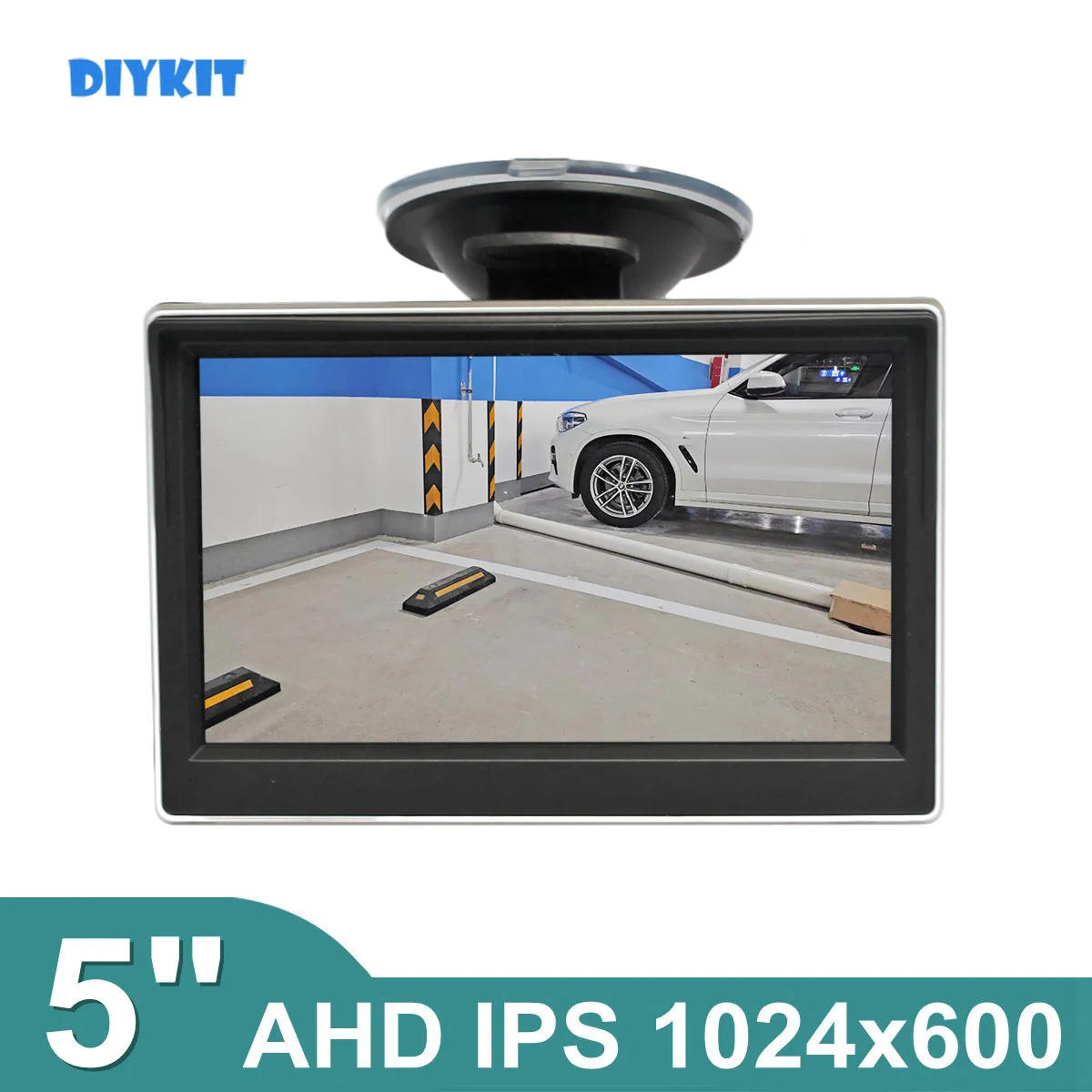 DIYKIT 5inch IPS AHD Car Rear View Monitor Inside Parking Backup Monitor with Suction Cup and Bracket for MPV SUV Horse Lorry