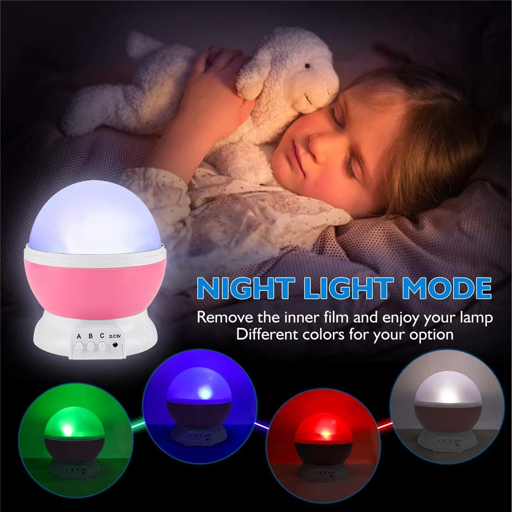 Kids Night Light Nebula Star Projector LED Color Changing USB/Battery Power Baby Girl Boy Children Romantic Night Lamp Gifts