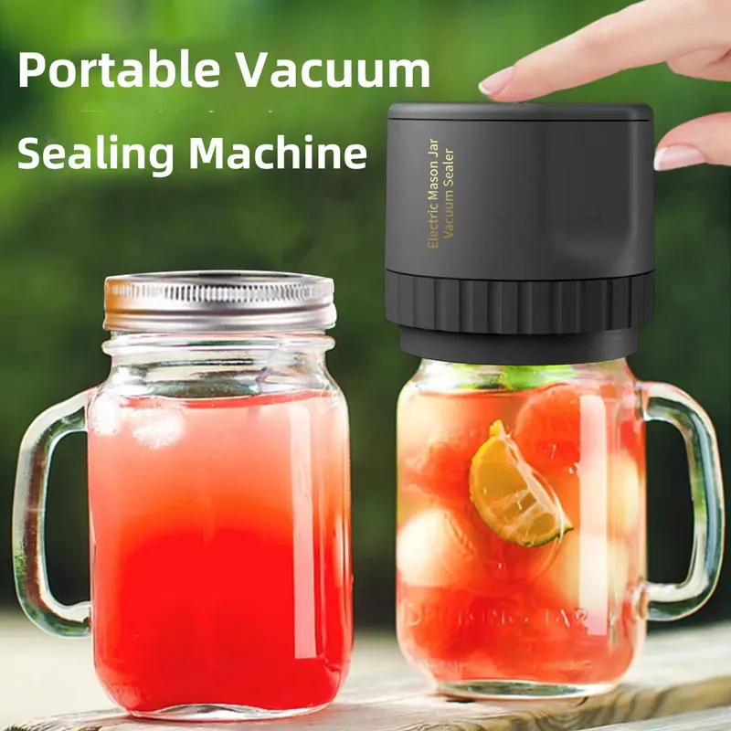 Mason Jar Electric Vacuum Sealing Machine, USB Fully Automatic Small Household Fresh-Keeping Vacuum Sealer,Portable Food Storage