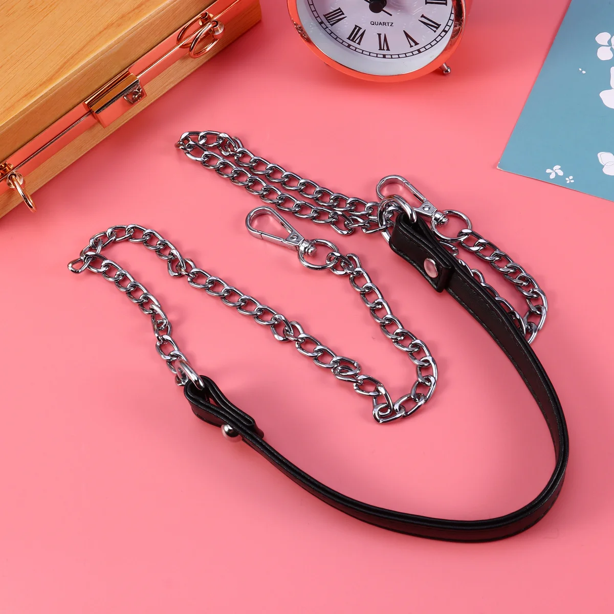 

1Pcs PU Bag Chain Replacement Strap for Medium Handbags Shoulder Bags Metal Purse Chain DIY Adjustable Buckle