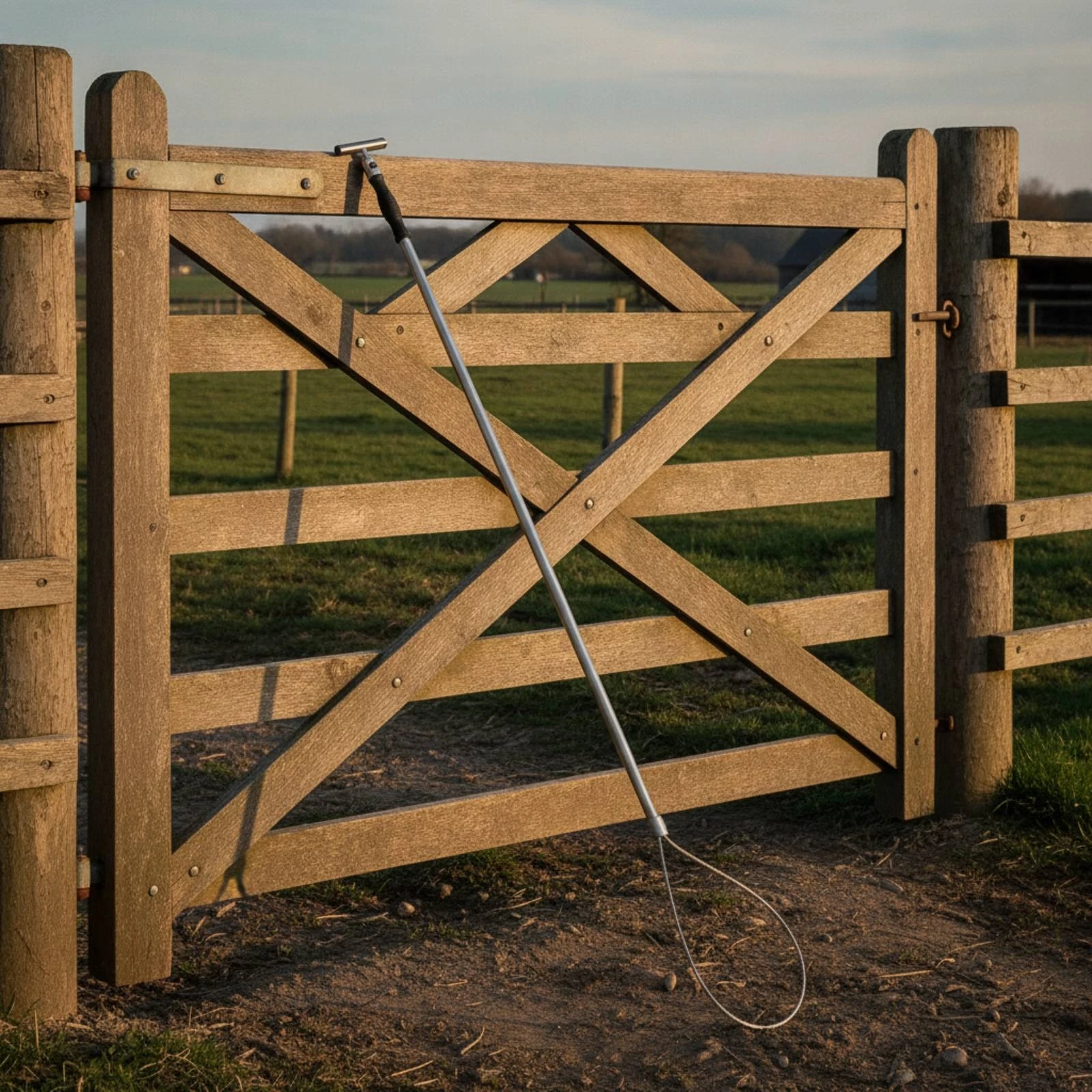 Long-Handled Pig Snare Professional-Grade Stainless Steel Pig Restraint Snare Livestock Catch Pole One-Hand Operation