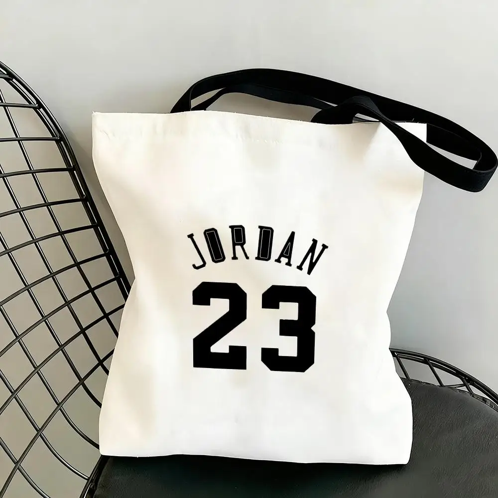 

Basketball 23 Storage Bags Fashionable Multi Use Large Capacity Lightweight Eco Canvas Shoulder Tote