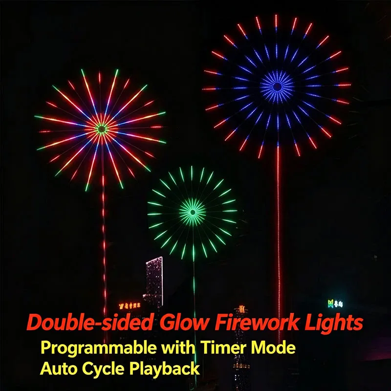 2025 Firework Lights, Waterproof Electronic Firework Lamp, 2026 New PC Programmable Ambient Light for Courtyard Landscape Decor
