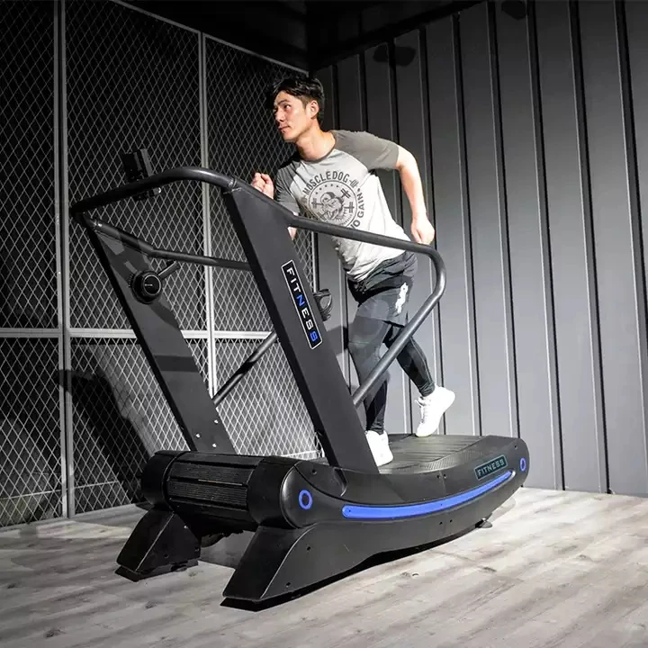 Caminadora sin Motor Em Fitness Air Runner, Caminadora Manual Curva Tipo Woodway para el Hogar