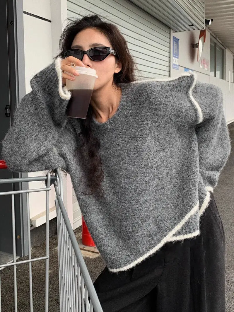 Maglioni Maglioni Pullover Donna Scollo a V Donna Sexy Punk Quotidiano All'aperto Morbido Elegante Grazioso Inverno Bianco caldo Bellissimo Gothi