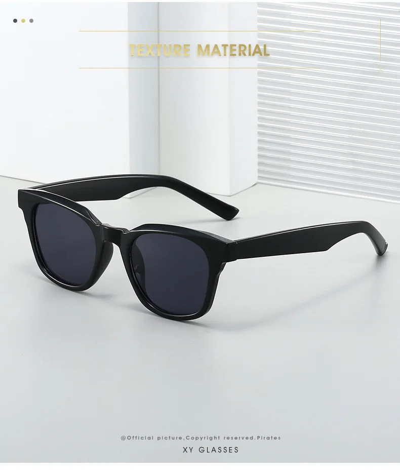 Retro klassische quadratische Sonnenbrille Damen Herren Unisex Casual Travel TR90 Sonnenschutz Jelly Color Brillen – Detail 2