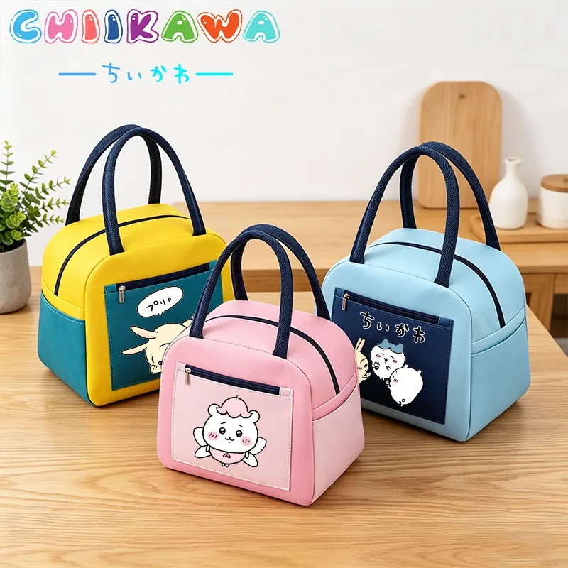 

Chiikawas Lunch Bag Women Thermal Cooler Bags Cute Large Capacity Insulated Box School Portable Picnic Usagi‌ Hachi‌ Tote Pouch
