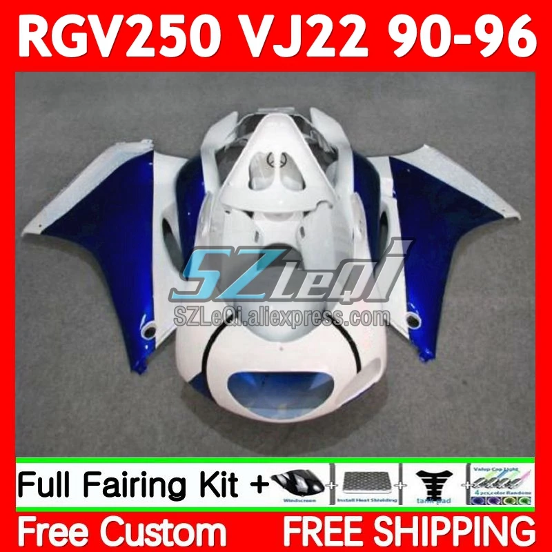 VJ22 For SUZUKI RGV250 SAPC RGV-250 90 91 92 93 94 95 96 White blue 67No.32 RGV 250 1990 1991 1992 1993 1994 1995 1996 Fairing