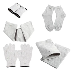 EMS Muscle Electrostimulator Gloves Breathable Fiber Gloves Socks Bracer Body Massage Device Accessories Silver Fiber Conductive