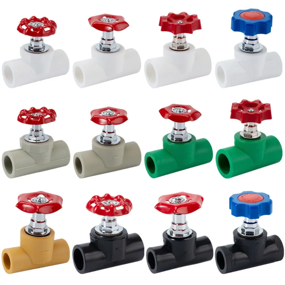 วาล์วประตูพลาสติก PPR คุณภาพสูง ขนาด 20~32 มม. แบบข้อต่ออุตสาหกรรม วาล์วบอลสวิตช์สำหรับงานประปา อุปกรณ์เสริมสำหรับตู้ปลา