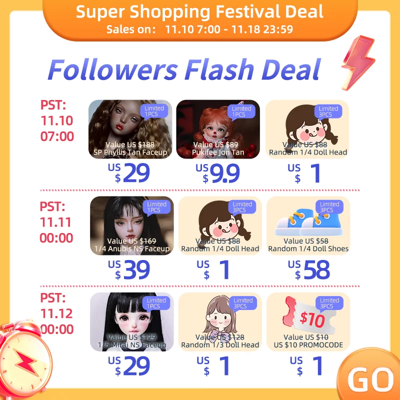 ShugaFairy 9.9 Pre Order Gifts 2024 Unbelievable Super Shopping Festival Deal Followers Flash Deal Nov.10th To Nov.18th Bid Doll