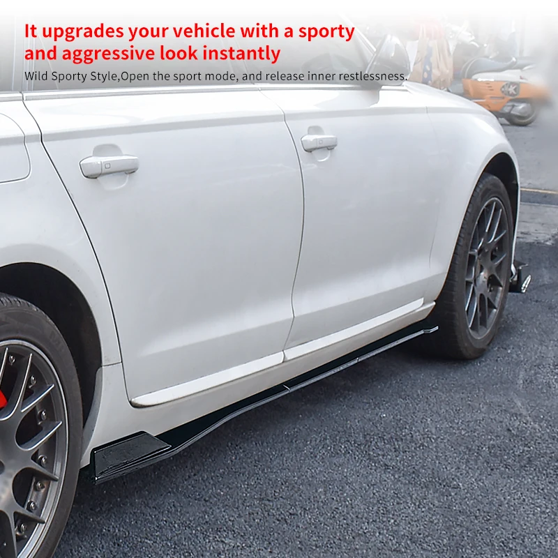 ForAudi RS6 A6 2013-2018 Accessories  The Car Front Bumper Splitter Lip Body Kit Spoiler Side Skirts Extensions Rear Wrap Angle