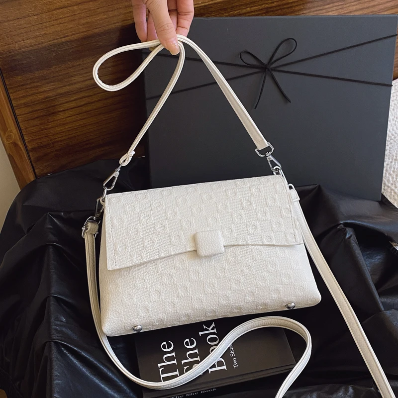 

Fashion Small Flap Square Pu Leather Crossbody Bag for Women 2025 New Trend Designer Simple Handbags and Purses
