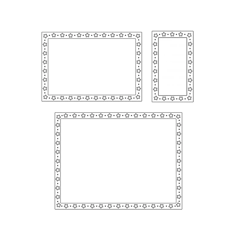 New 2022 Skinny Star Frames Metal Cutting Dies Scrapbooking for Paper Making Background Frames Card Craft No Stamp