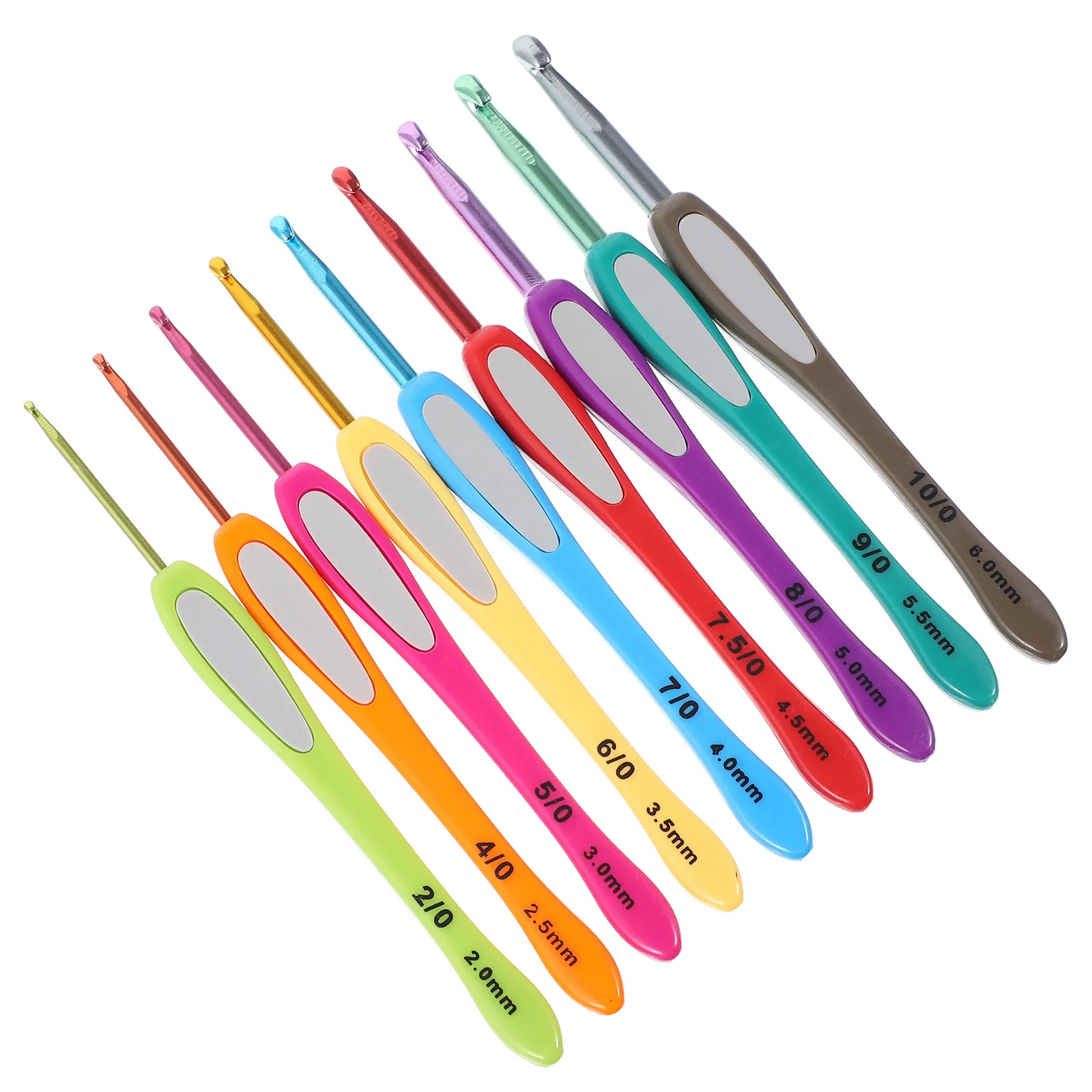 

9 Pcs Crochet Hooks Set Colorful Plastic Handle Aluminum Anti Rust Ergonomic Smooth Yarn Knitting Needles Starter for Beginners