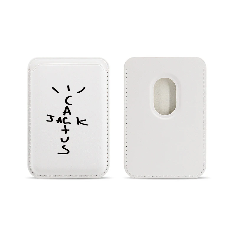 Luxury For Magsafe Magnetic Card Bag portafoglio bianco porta carte di credito in pelle PU per iphone 15 12 13 11 14 Travis Hip hop cover