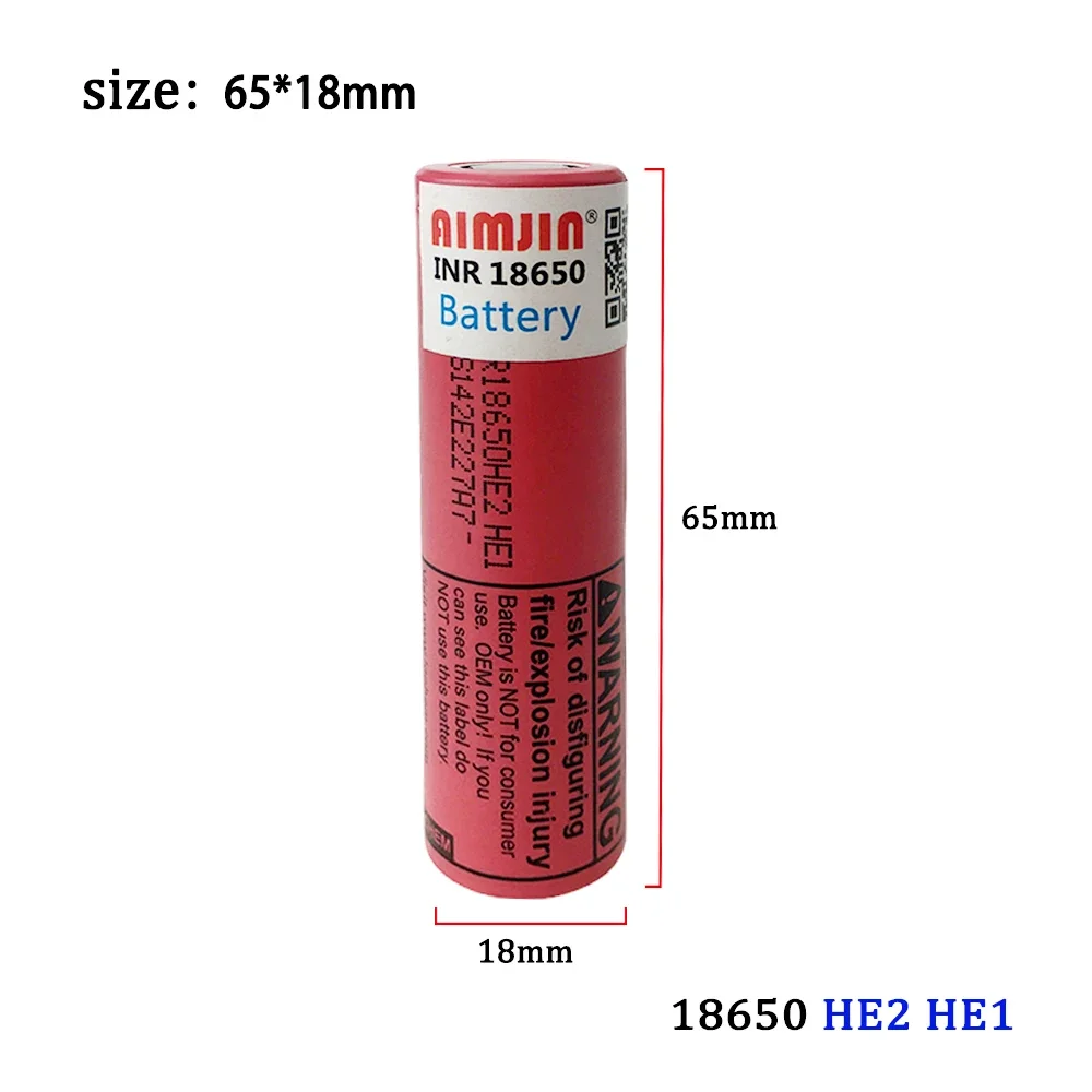 3.7V 2500mAh 18650 HE2 HE1 Rechargeable Li-ion Battery For Us 18650 Toys, Tools, Flashlight Battery Etc