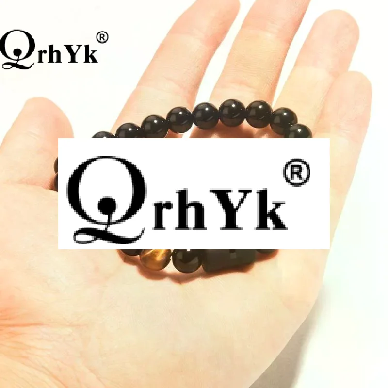 1PcsThis Men's Aries Zodiac Bracelet Features Natural Black Agate And Tiger's Eye Stones. Incorporating Zodiac Elements